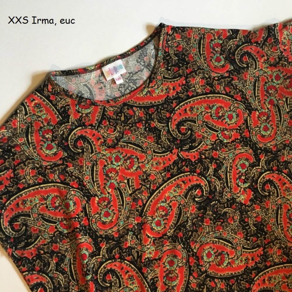 XXS Lularoe Irma oversized tunic, paisley